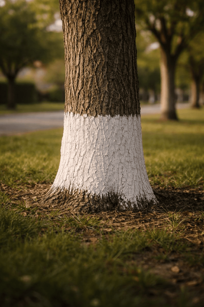 Why You See Tree Trunks Painted White — and What It’s Really Protecting