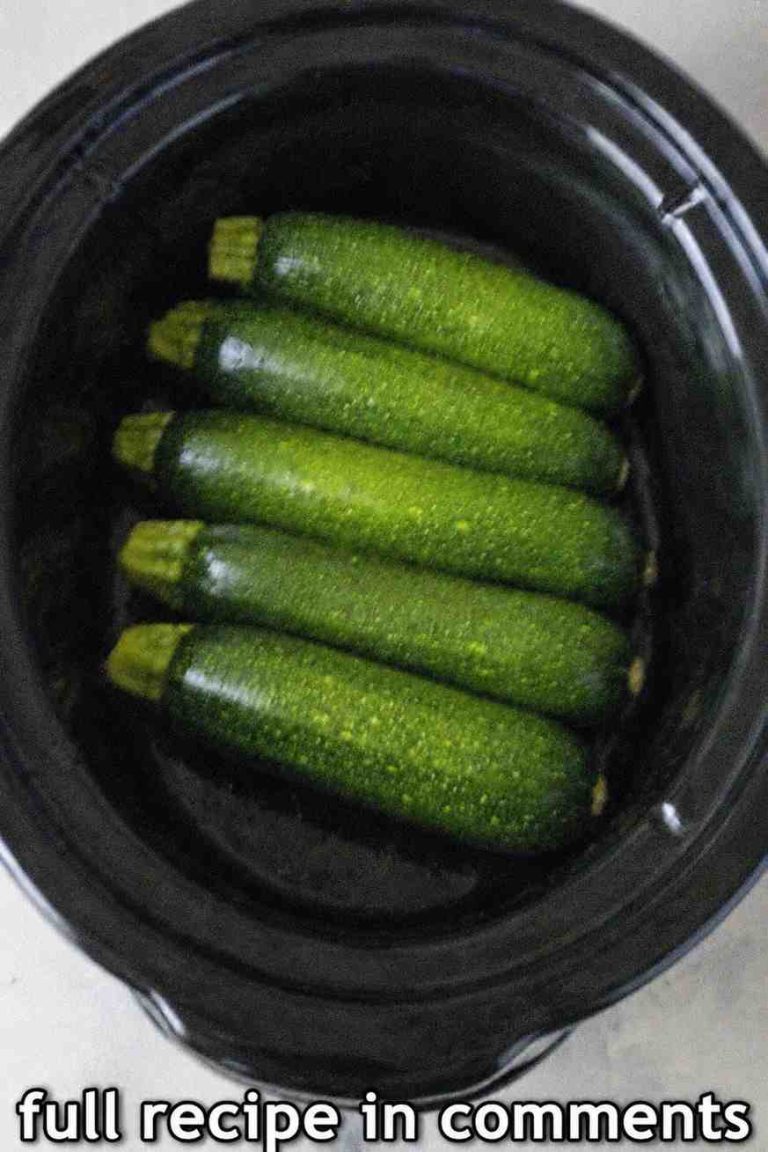 Dump whole unp.eeled raw zucchini in the slow cooker and 2 other ingredients to get a sweet so delicious your husband will be begging for more
